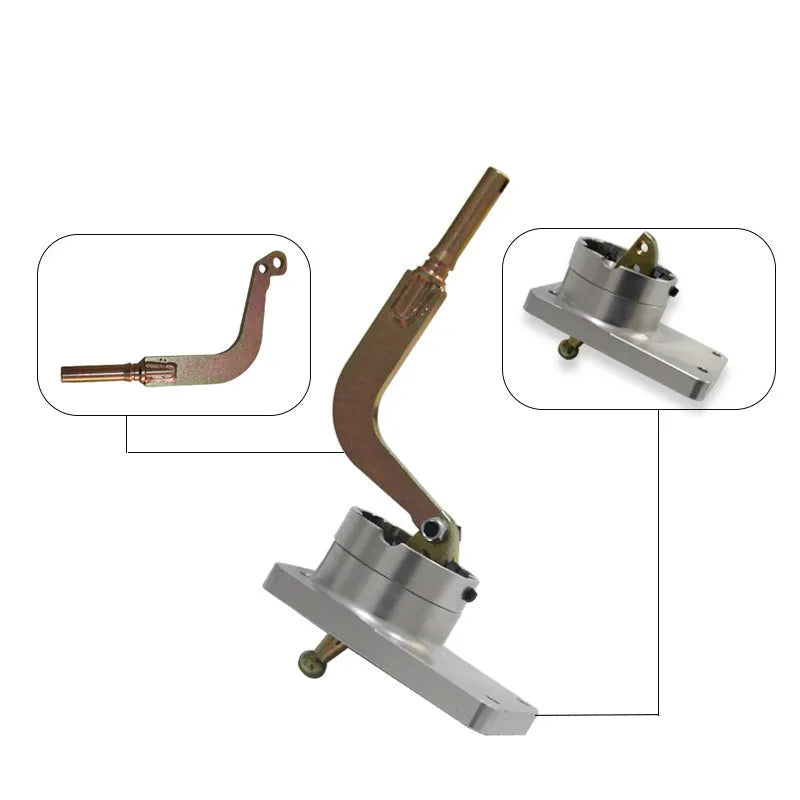 Silver aluminium alloy short shift lever for Horton vehicle gear shifter replacement