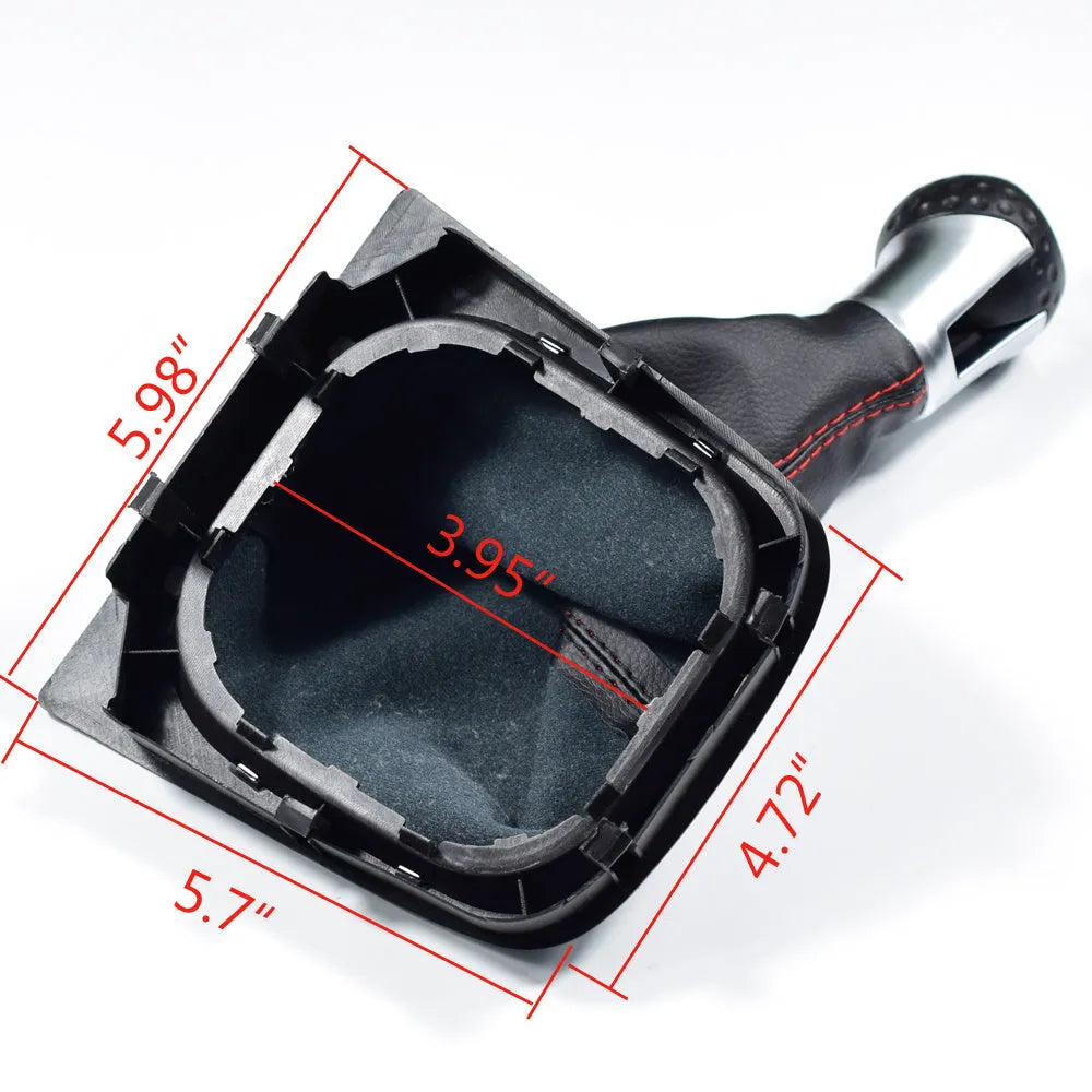Leather gear lever handball replacement part for Volkswagen Golf 5, 6, and 7 manual transmission.