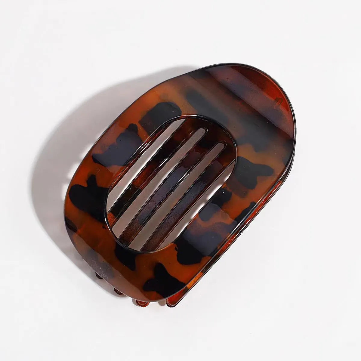 Large duckbill hair clip for women back head updo, matte black finish, baking varnish, simple quadrilateral shape