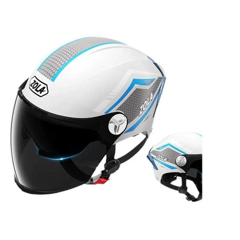 Children's 3C certified motorcycle half helmet in multiple colour options with double mirror finishes