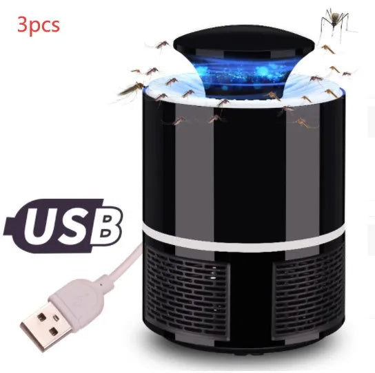 USB photocatalyst mosquito trap with LED light, 5W, 19x12cm, black colour, indoor household use