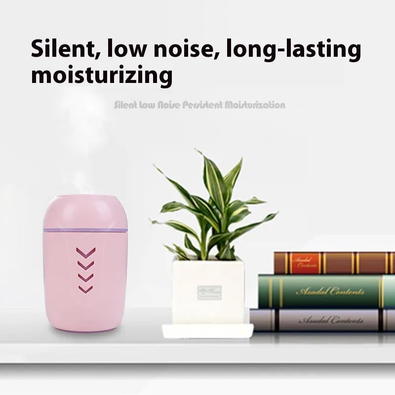 Round white portable air purifier with USB cable for car, desktop and small room use