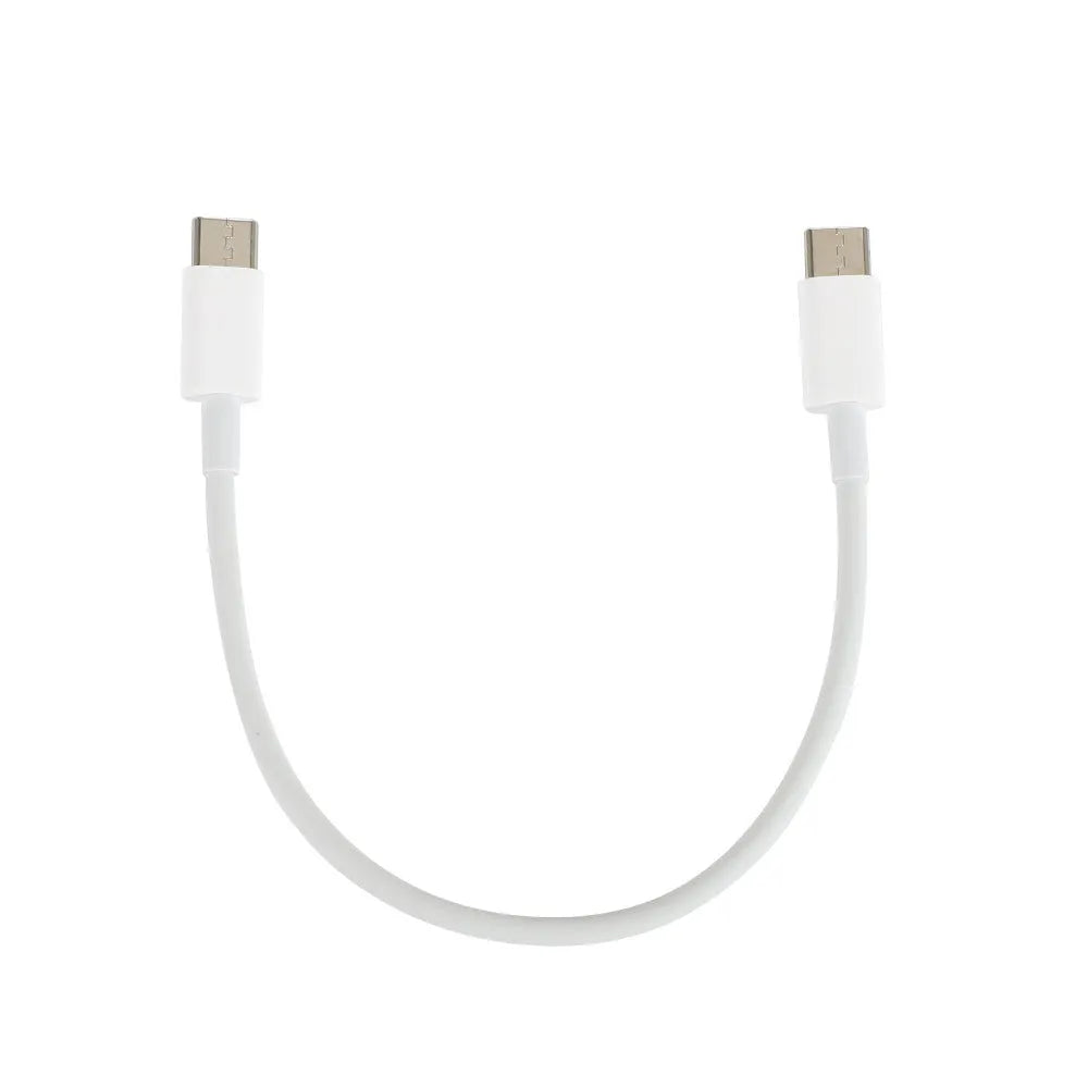 White USB C fast charging cable 18W 20W PD with single-head connector on a clean background