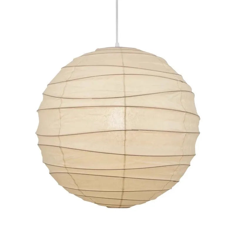 Japanese style rice paper chandelier ceiling light in three diameter sizes