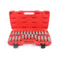 25-piece car terminal removal tool set with needles and pull-out keys in storage case
