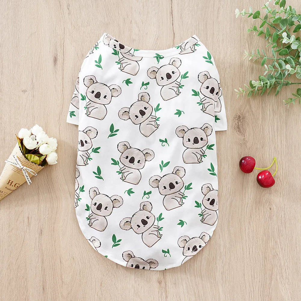 Full print polyester dog t-shirt for small pets in sizes S XXL with colour codes QZ030 QZ037