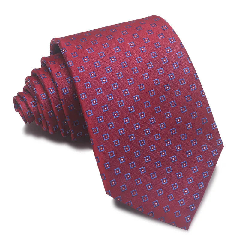 8cm wide polyester jacquard striped business tie in arrow shape for formal office wear