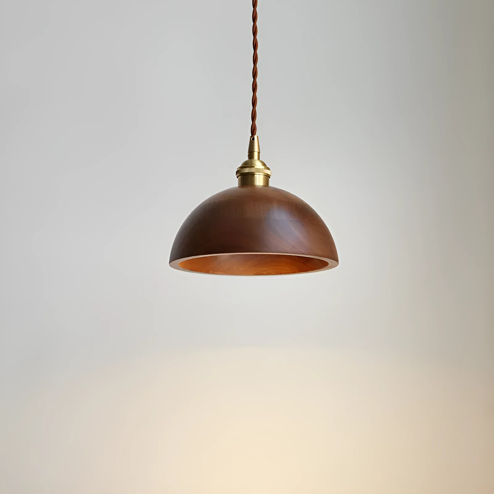 Black walnut and copper wood art single-head droplight chandelier for commercial lighting