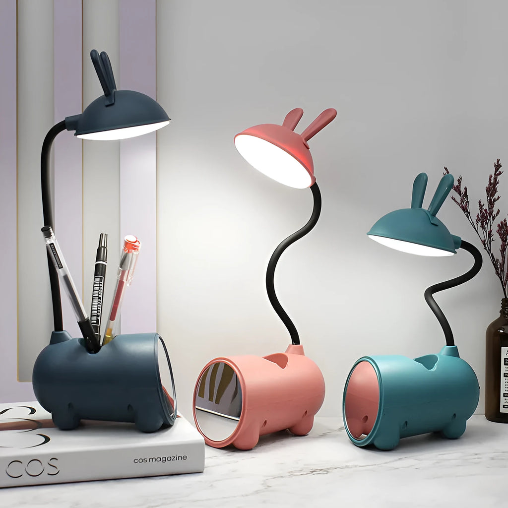 Cartoon USB desk lamp with pen container in modern simplicity design
