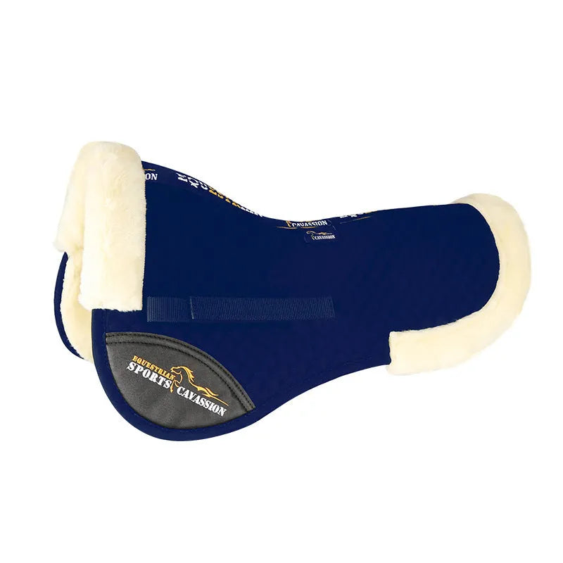 Riding saddle pad for equestrian and cycling with wool construction in multiple colour options