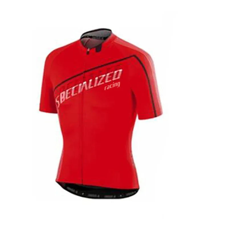 Men's summer mountain bike jersey suit with gel pad in multi-colour design on black background