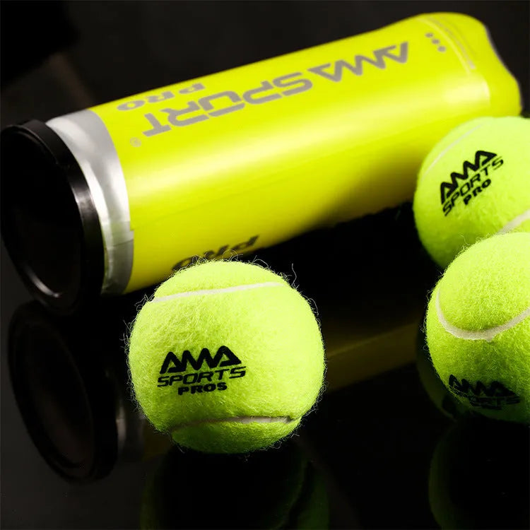 Cage plate tennis training balls in black green and yellow set of 3