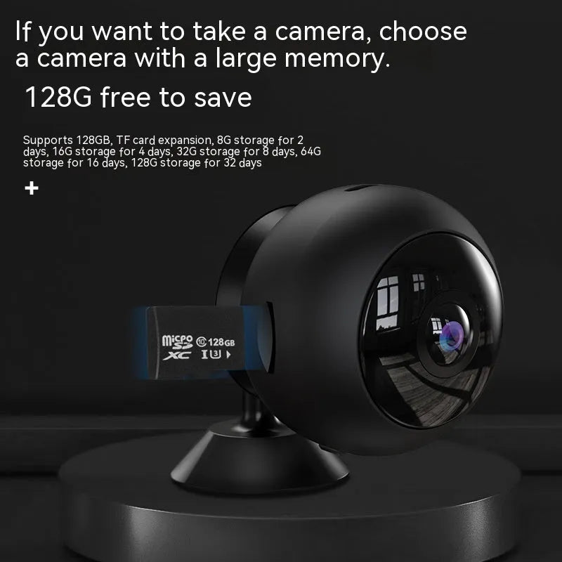 Wireless WiFi surveillance camera with 1080p resolution and ABS plastic housing for indoor security monitoring