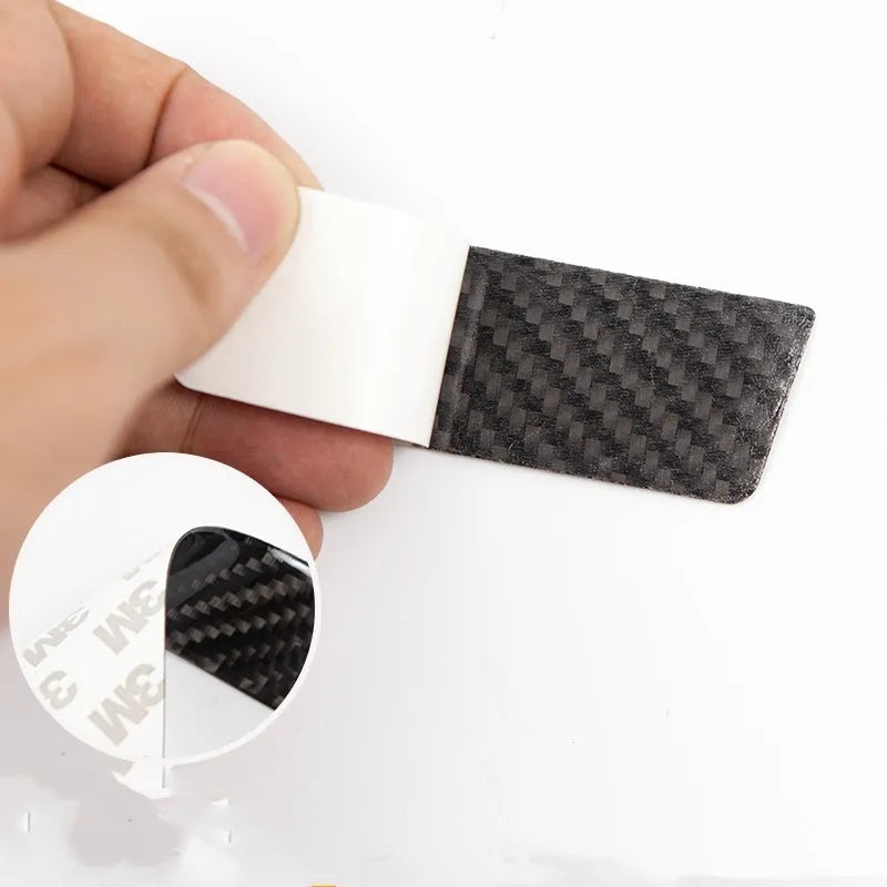 Four carbon fibre adhesive protection films for Tesla Model S door handles