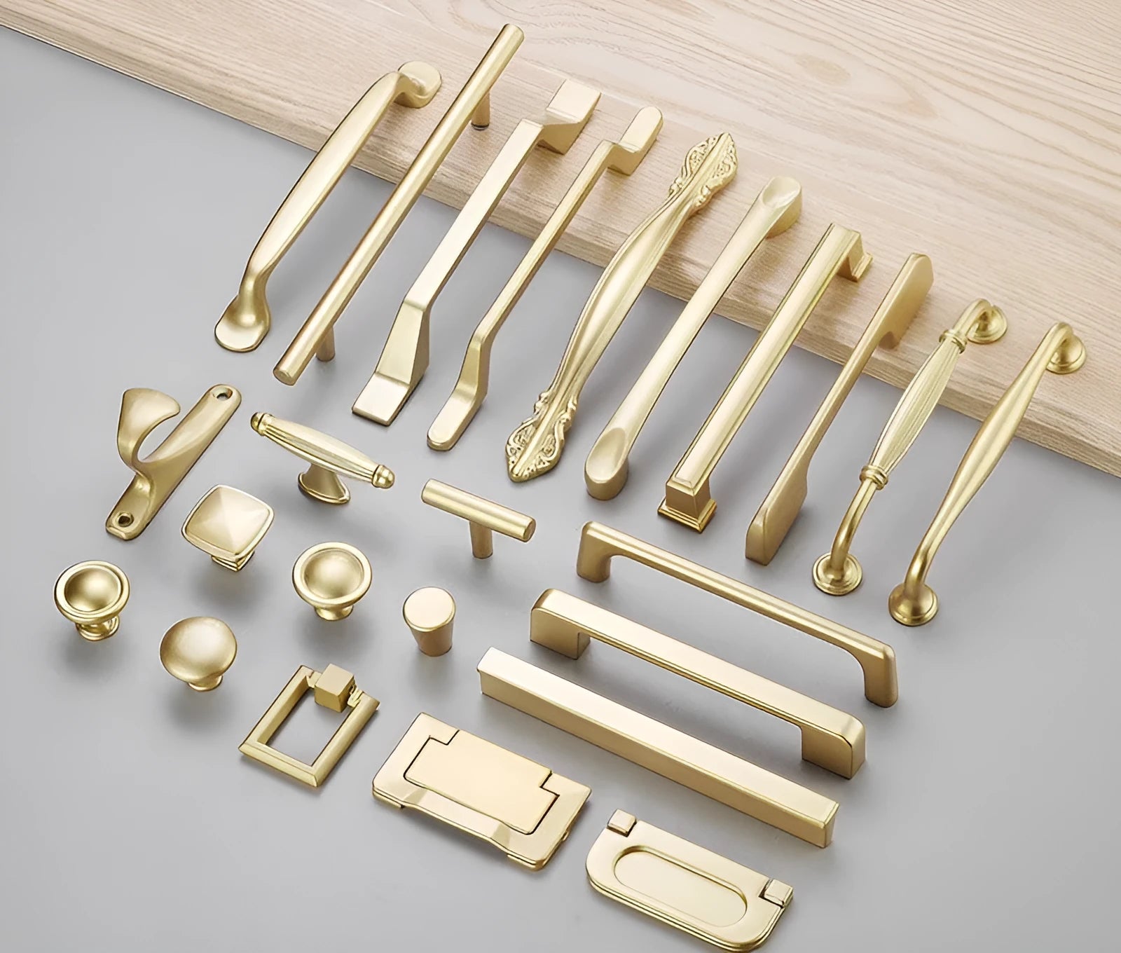 Gold T shape aluminium alloy single hole cabinet handle with modern design