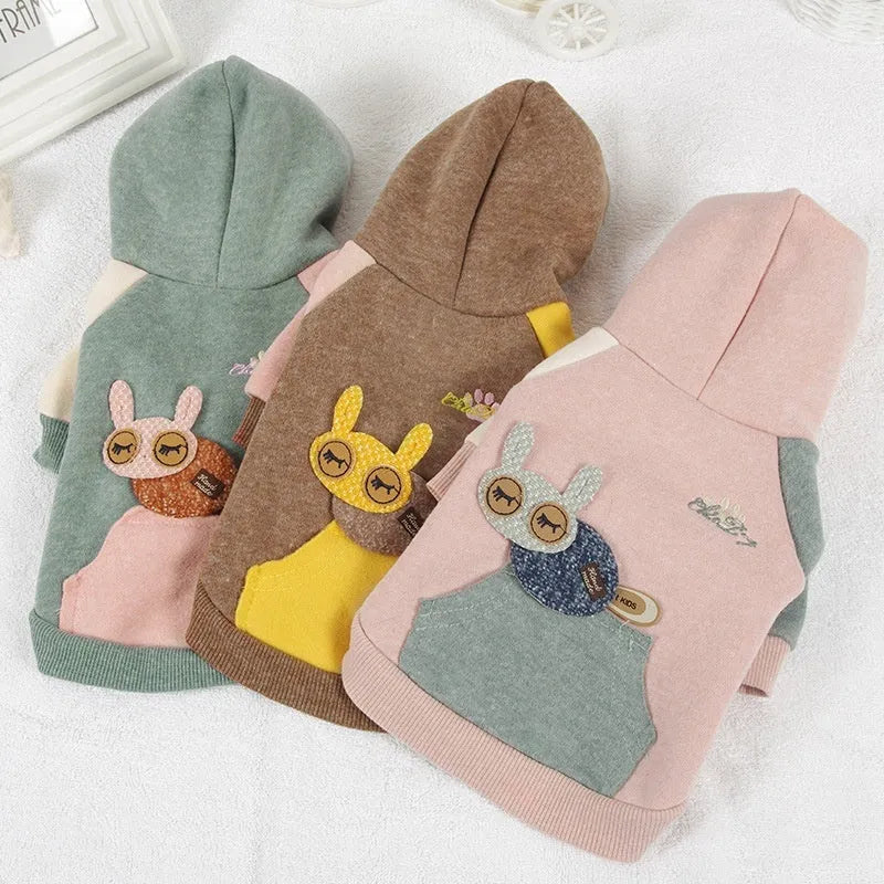 Brown cotton-blend pet sweatshirt for dogs or cats in size medium