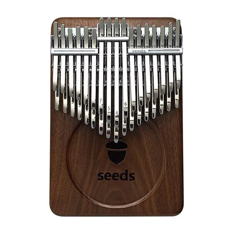 34-tone double-layer chromatic walnut finger piano kalimba with C key tuning, black finish