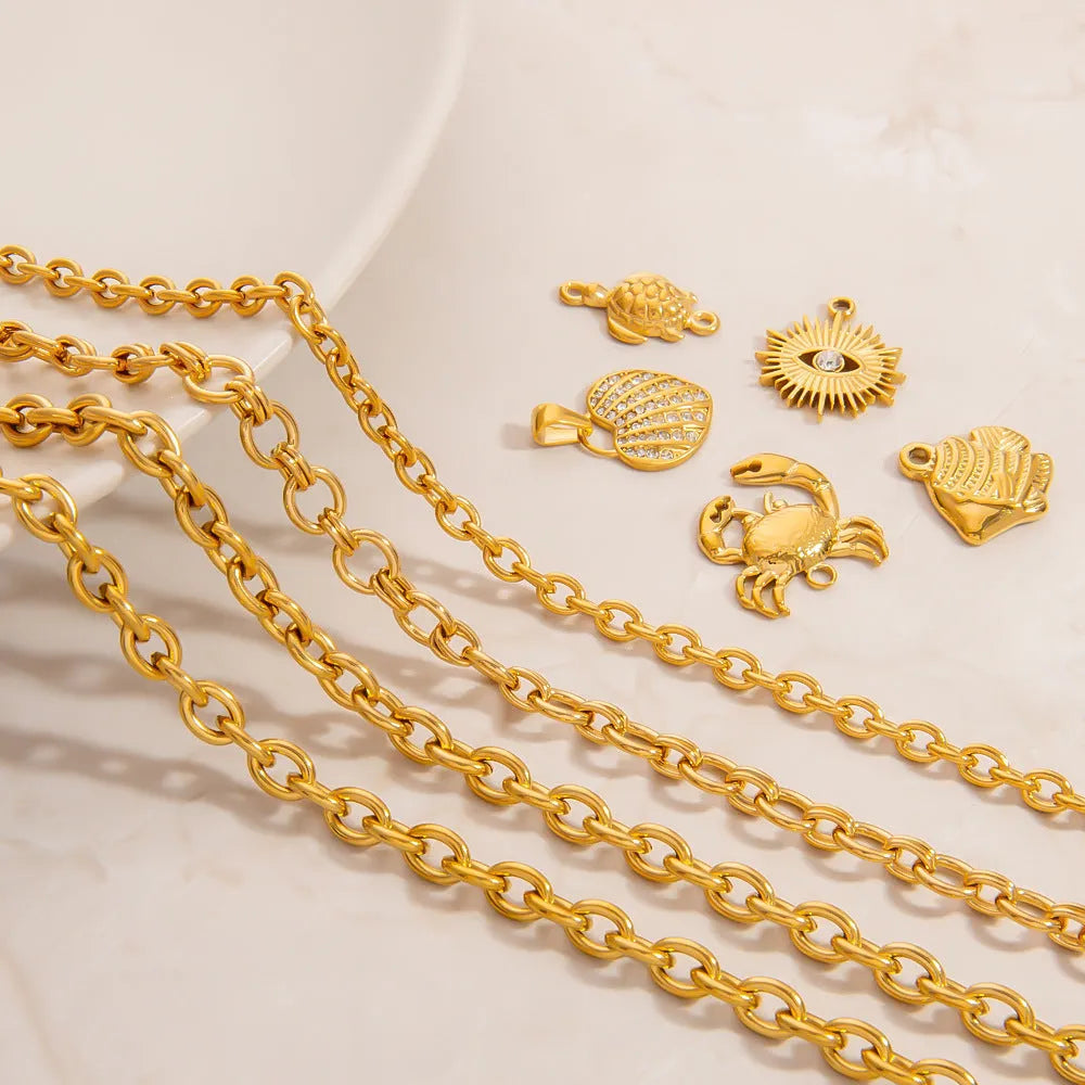 Handmade 18K gold colour stainless steel twist chain bracelet geometric shape