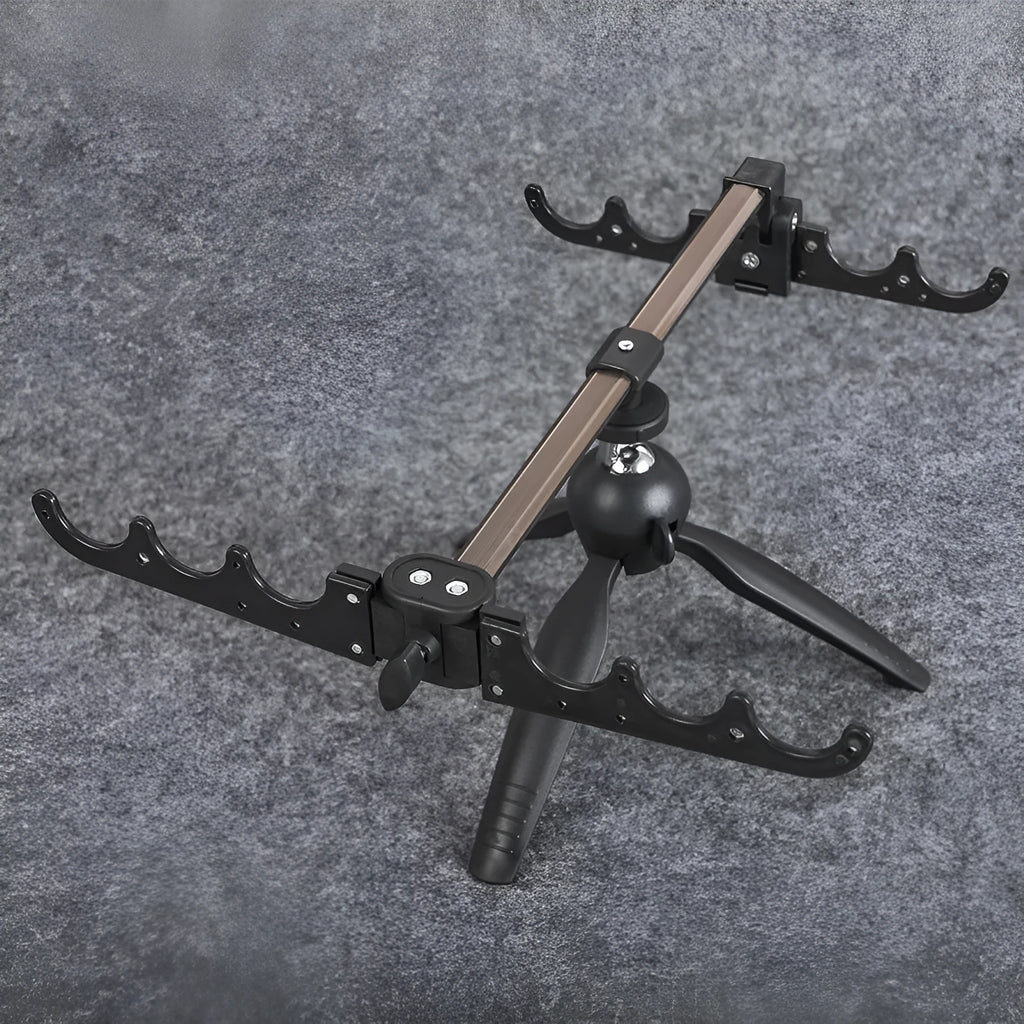 Aluminium alloy ice fishing triangle rod holder with tripod base