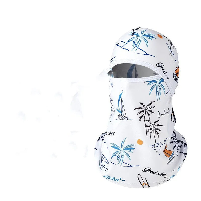 Motorcycle windproof head cover with gloves set in cotton fabric, street-style dome design for autumn winter riding