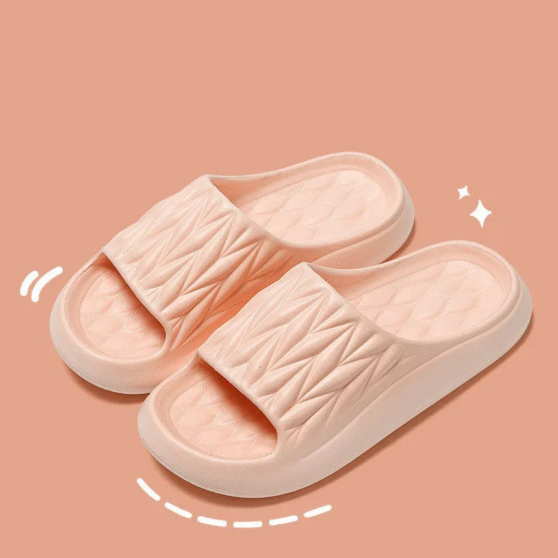 Leaf texture design EVA household slippers with non-slip soles in multiple colour options