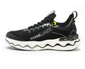 Women's cushioned running shoes with thick rubber soles in a no-lace design on a neutral background.