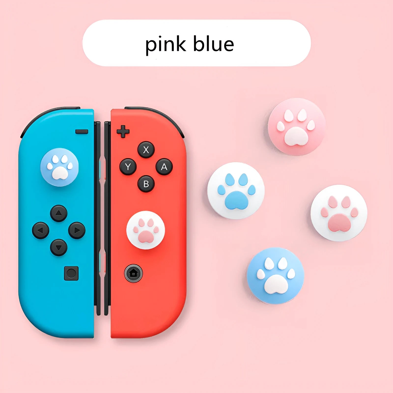 Silicone protective sleeve and joystick caps for Nintendo Switch Lite controller in various colour combinations