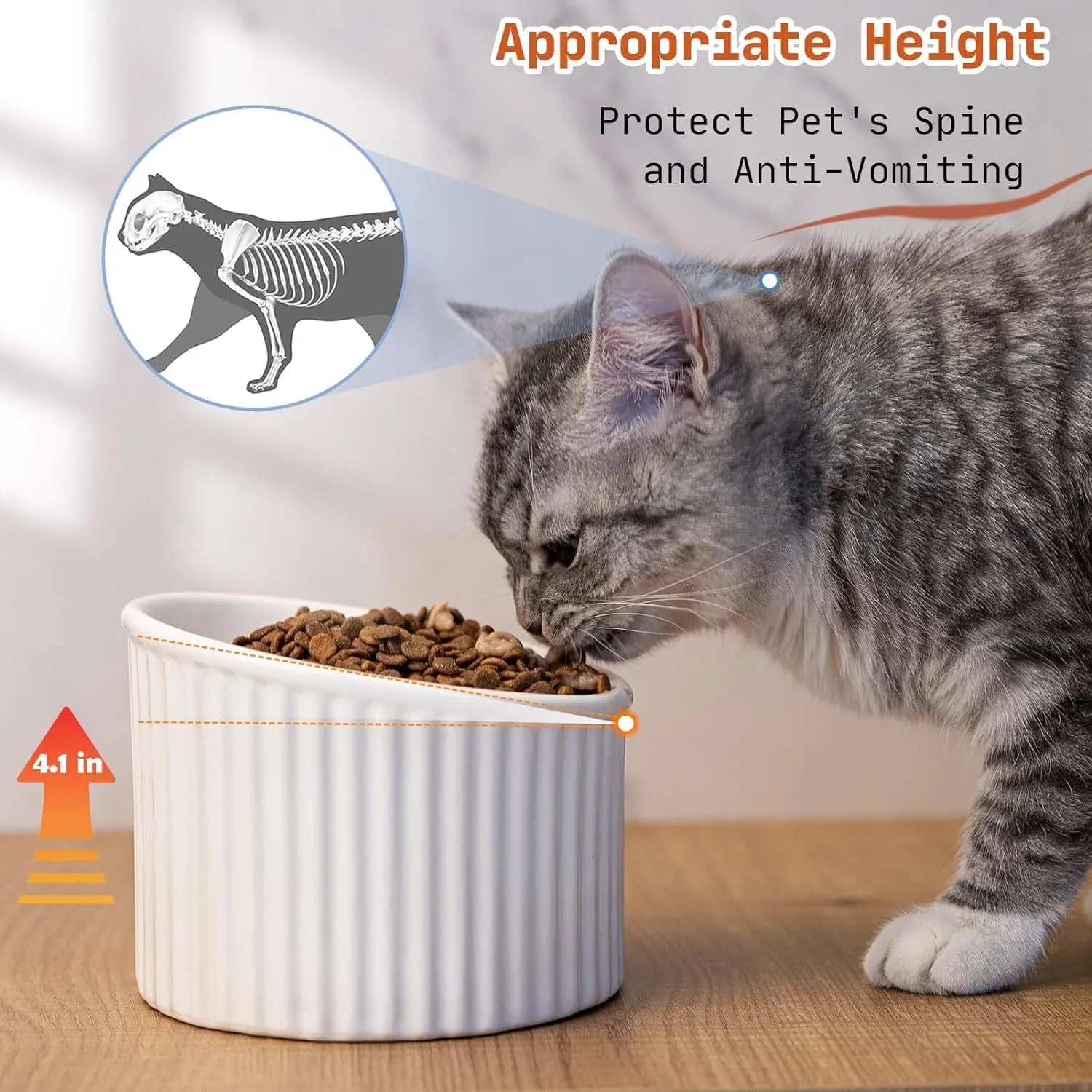 A dark green ceramic elevated cat bowl with a tilted, round shape.