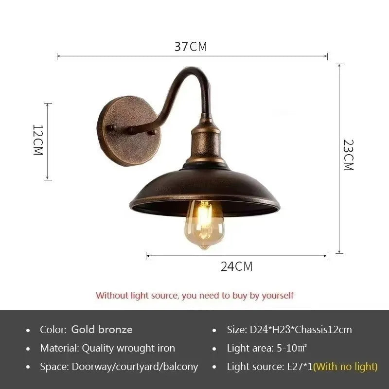 Retro-style outdoor wall light in copper finish with an oblique bevel angle design