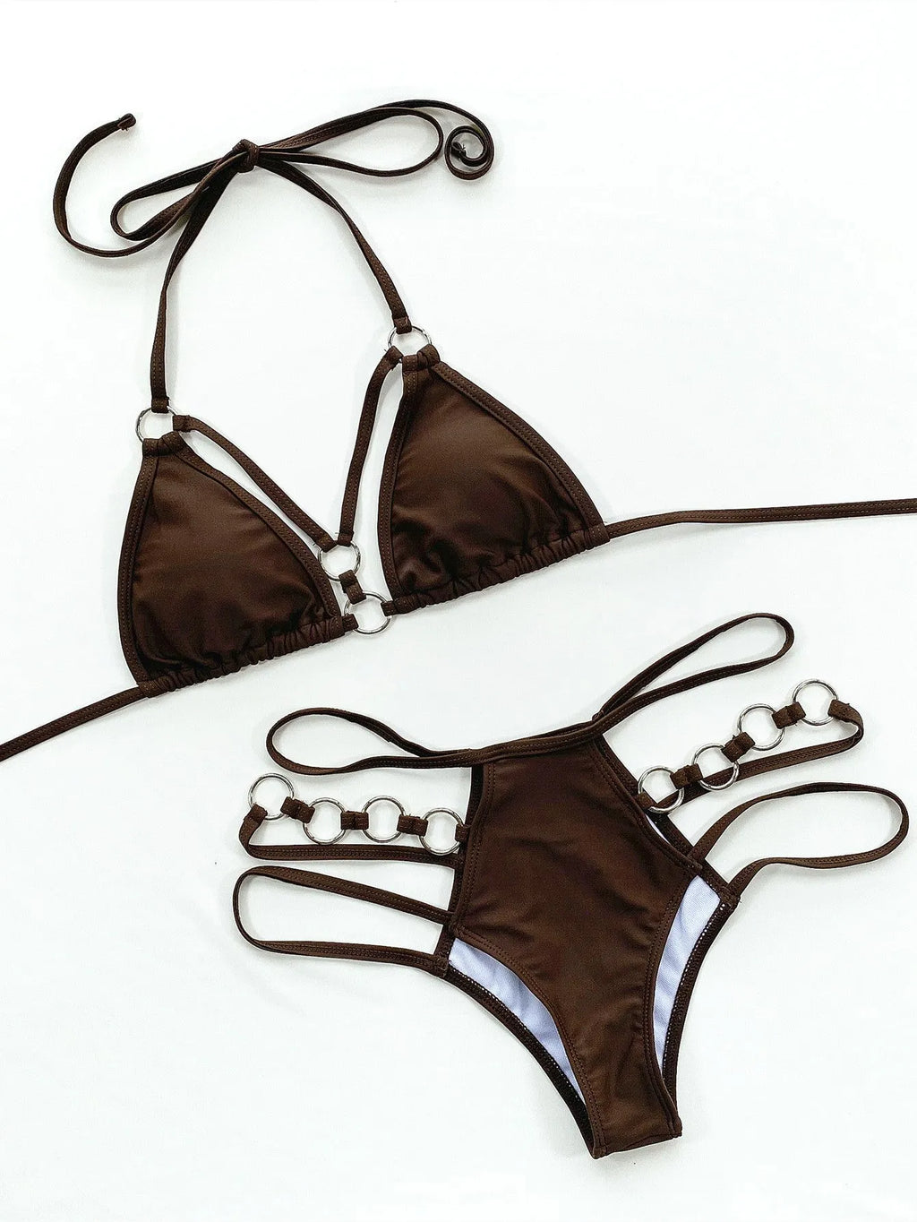 Women's separated nylon bikini set with shorts in multiple colour options