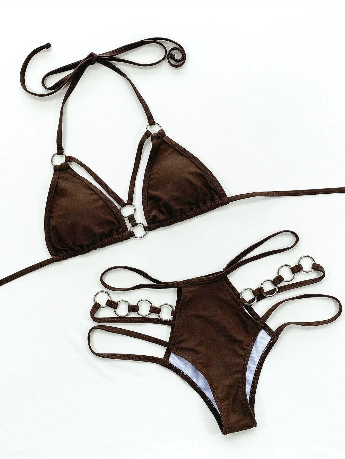 Women's separated nylon bikini set with shorts in multiple colour options