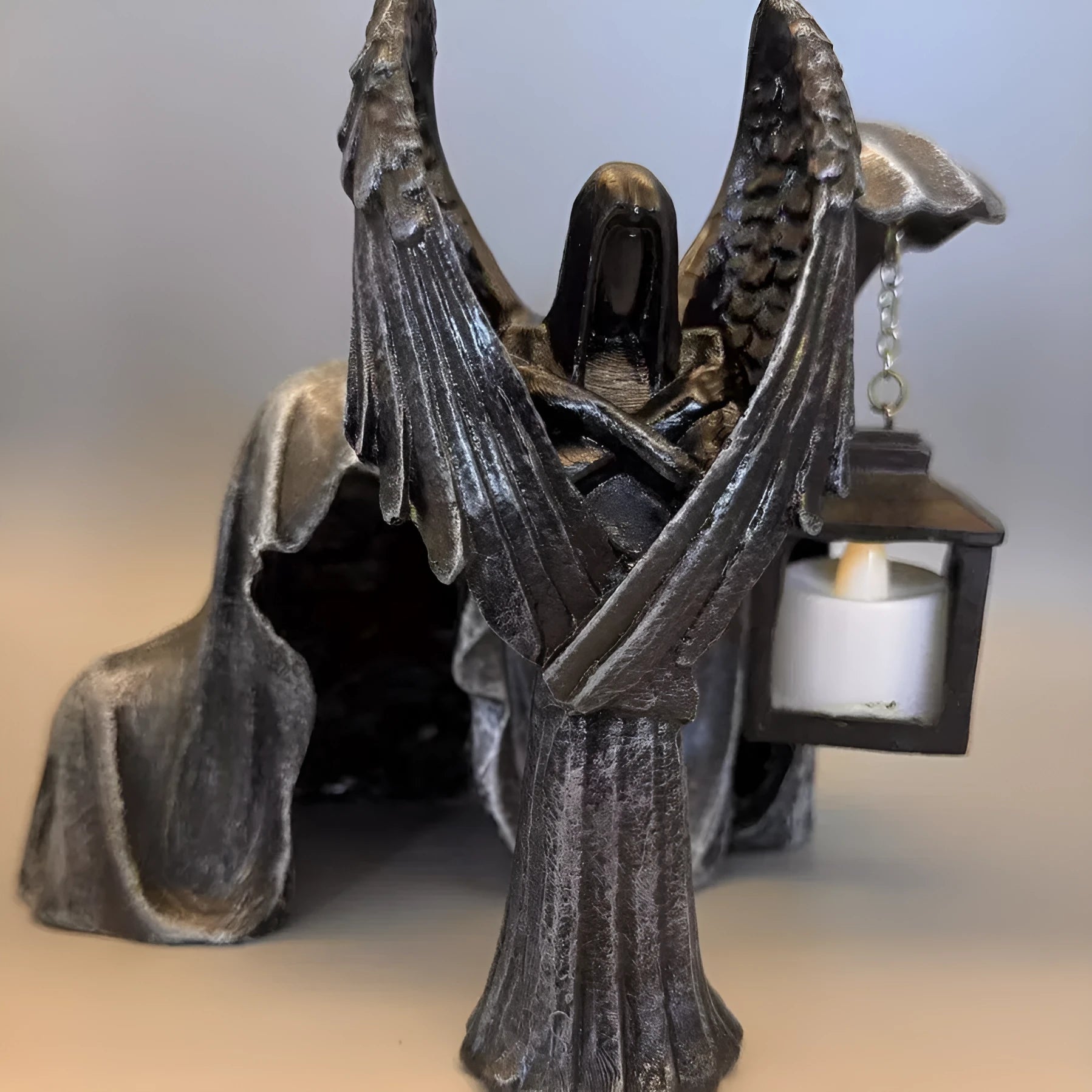 Dark Angel resin statue ornament figurine with gothic theme on display