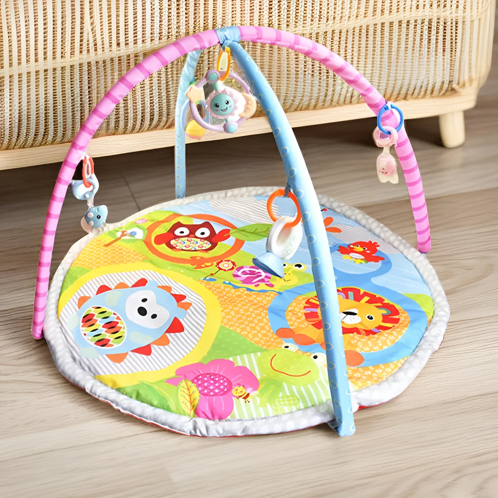 Velvet baby play mat with animal design for crawling and floor games
