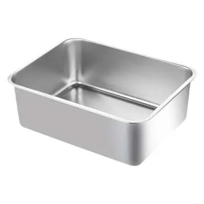 Large anti-wear stainless steel cat litter box, 60x40x20 cm, with smooth metal finish