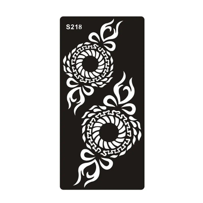Hollow tattoo template sticker with geometric Southeast Asia style design on water transfer paper
