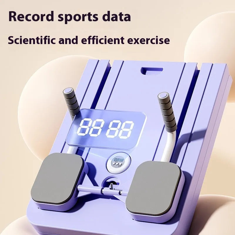 Standard purple fitness board with automatic rebound abdominal wheel measuring 106x41x7cm