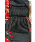 Black car ventilation seat cushion with massage function showing 60x60cm dimensions and power connection
