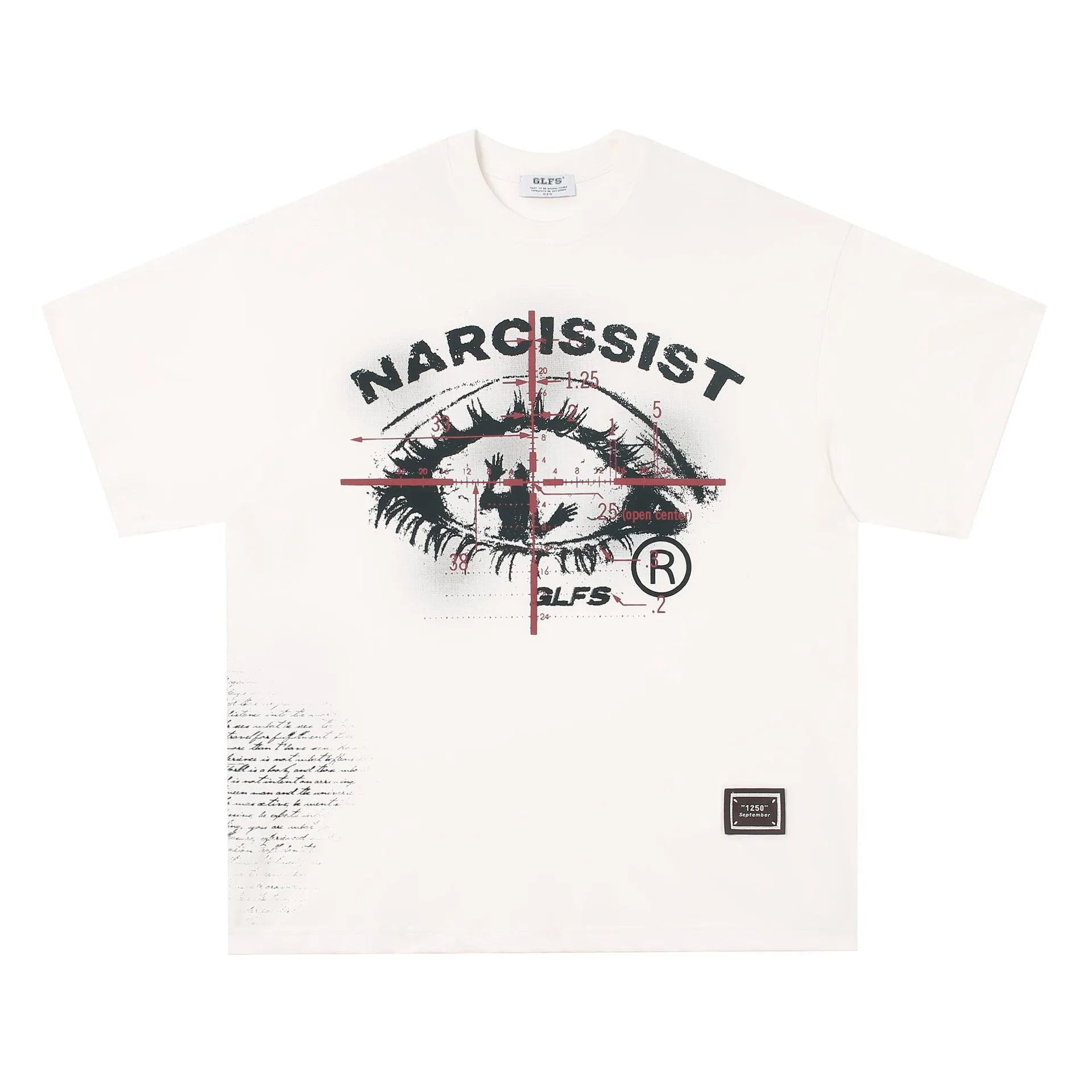 American retro hip hop gothic T-shirt in pure cotton with letter pattern design