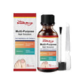 30ml bottle of nail care solution with tea tree oil and a separate nail file on a white background.