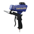 Portable gravity feed pneumatic sandblasting gun with black or blue colour options