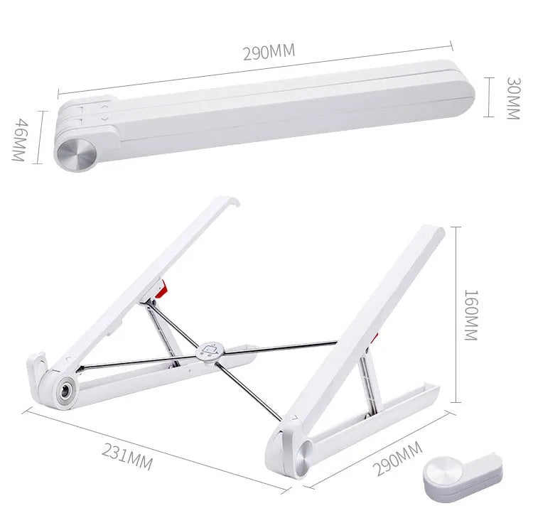 White Whale Race laptop bracket with high folding support and cushion for Apple MacBook Air and Pro