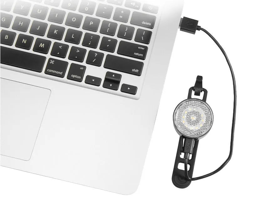 Gaciron W08F-20 bicycle LED headlight with motion sensor, clip attachment, and USB rechargeable design
