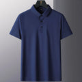 Non-ironing men's solid colour short sleeve business casual shirt on a hanger