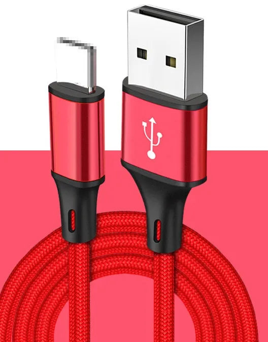 2 metre USB charging cable for Apple Android and TYPE-C phones in multiple colour options