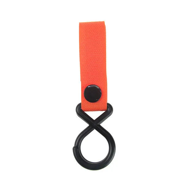 Nylon Velcro luggage hook in multiple colours on white background with OPP packaging