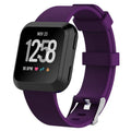 Fitbit Versa Lite replacement silicone strap in multiple colours showing large and small size options.