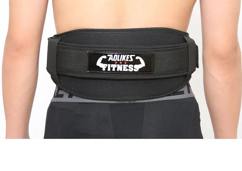 Nylon fitness weightlifting waistband for adult training in black, red or yellow colours