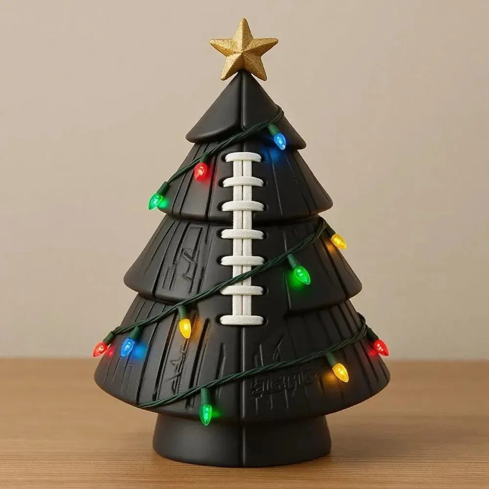 Resin Christmas football tree ornament 15cm in rugby style decoration