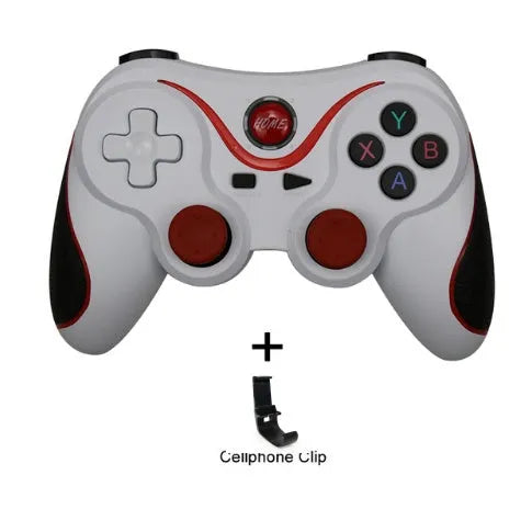 X3 Bluetooth wireless game controller for Android phones with mobile phone clip accessory