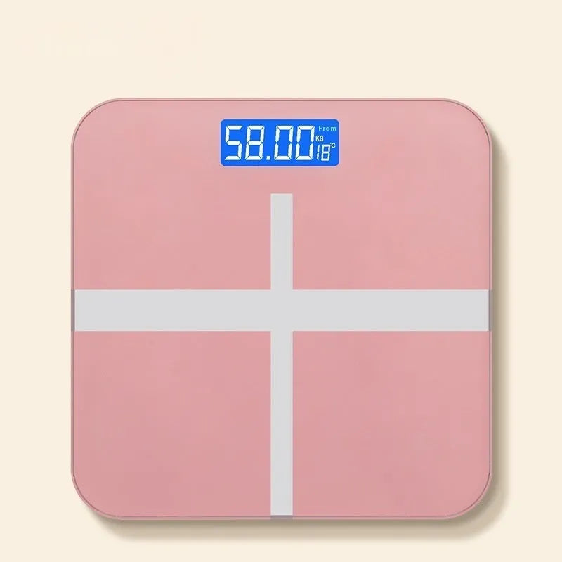 Square household body weighing scale in a choice of six colours, measuring 26cm.